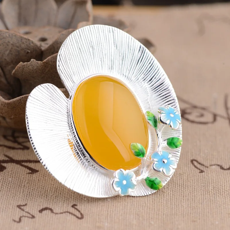 

Deer King Jewelry Silver Pendant Silver S925 silver chalcedony wholesale Shaolan Gift NEW