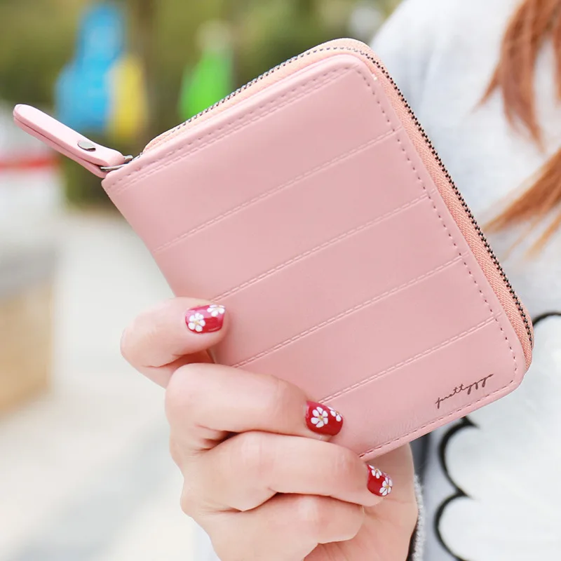 

Oil Pu Leather Women Wallet Small Zipper Female Purse Vintage Women Coin Wallet Purse Mini Girl Card Holder Pocket