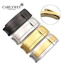 CARLYWET 9 мм x 9 мм 316L Цельный металлический браслет из нержавеющей стали Glide Flip Lock застежка для Deepsea