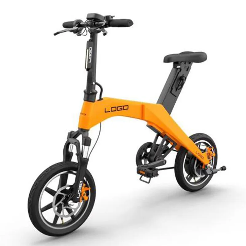 Мини складной электрический велосипед 36В 350 Вт 6.6AH цикла 12 дюймов литиевая Батарея Электрический велосипед одноместное кресло в форме яйца, фара для электровелосипеда - Цвет: Orange