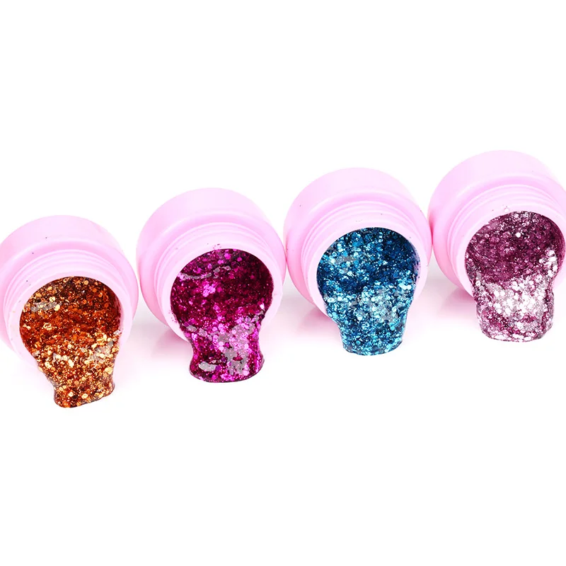 

Newest glitter nail polish color uv gel nail art pigment semi permanent nail glitter gel bling hand nail gel lacquer glitter diy