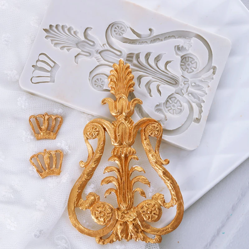 

Crown Emboss Silicone Mold Fondant Mould Cake Decorating Tools Chocolate Gumpaste Mold, Sugarcraft, Kitchen Accessories