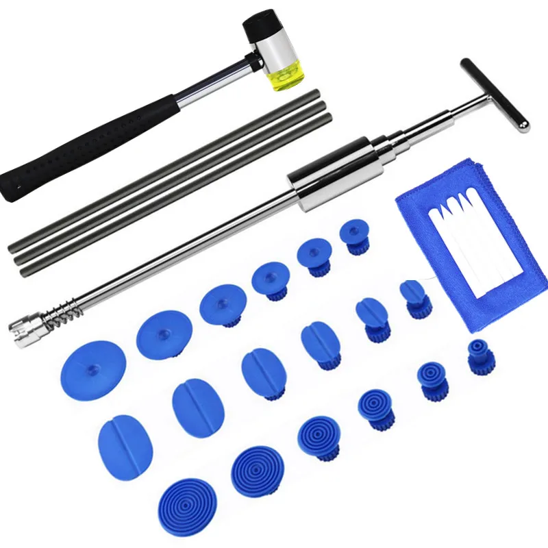 

Dent Removal Tool 2-in-1 Car Body Paintless Dent Repair Hail Removal T Bar Slide Hammer Puller Tool PDR Repair Tool Kit