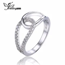 JewelryPalace 925 Sterling Silver Cubic Zirconia Teardrop Band Ring Interweave Style Design Tremendous Jewellery Ladies Marriage ceremony Ring