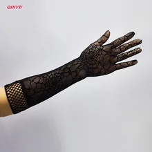 sexy womens lace gloves party accessories sunscreen drive gloves long sleeve gloves mesh liturgy gloves halloween decoration 6z