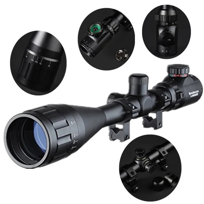 

Outdoor Optics Hunting Rifle Scope Red/Green Illuminated Crosshair Gun Scope With Flip Up Scope Covers Newest
