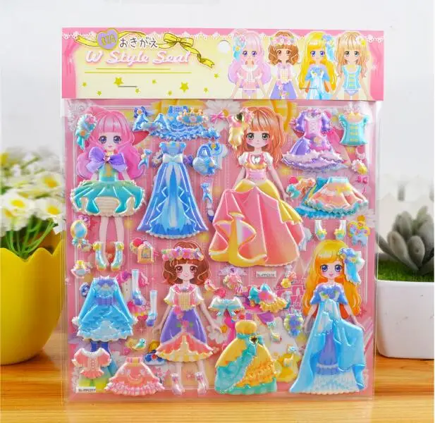 Мультяшные Детские пенные 3D наклейки, ПВХ наклейки, милые красивые наклейки принцессы, Розовые наклейки, классические детские игрушки, подарки для девочек