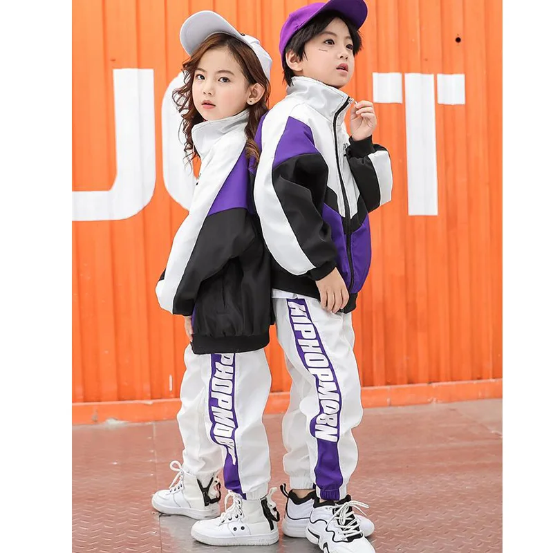 Kids Hip Hop Performance Clothing Clothes Boy Jazz Dance Costumes Girls Crop Sweatshirt Pants Ballroom Dancing Stagewear Outfits