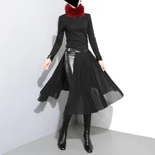 Специальное предложение юбка в клетку с бантом женская s Весенняя Новая Регулируемая металлическая пряжка Цветочная плиссированная юбка средней длины