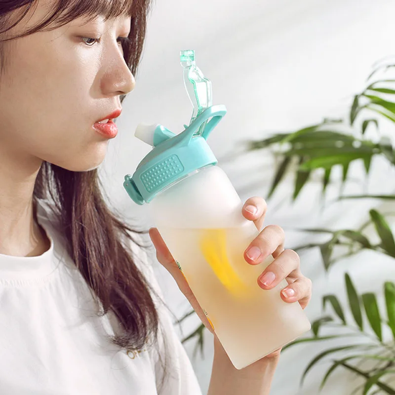 Стеклянная соломенная бутылка 540 мл, высокое боросиликатное стекло, бутылка для воды, фруктовые бутылки для лимонного сока, портативная, без бисфенола, для занятий спортом, пеших прогулок