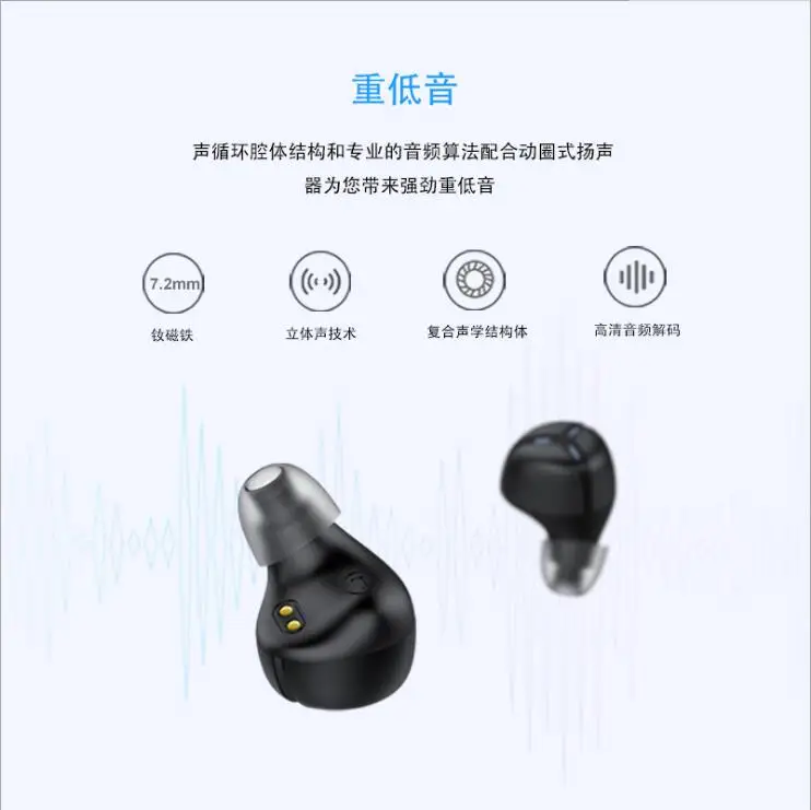 Наушники EbassX7 Tws Bluetooth беспроводные наушники спортивные наушники громкой связи беспроводная гарнитура с зарядным устройством для телефона xiaomi