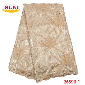 

Christma Golf French Sequin Lace Fabric 2019 High Quality Lace Embroidery Latest African Lace Fabric For Wedding Dress XY2659B-1