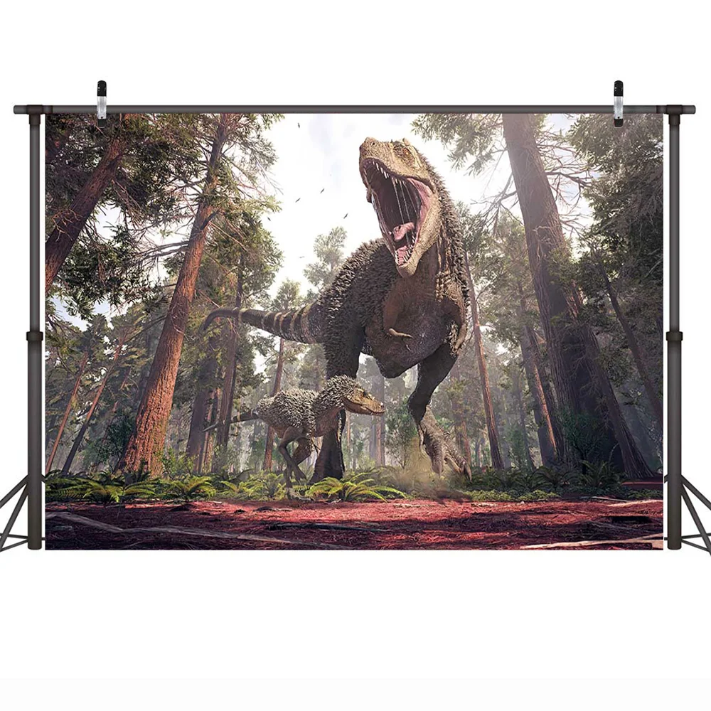 Cartoon Backdrop for Photography Boy Birthday Party Background Photocall Dinosaurs and Virgin Forest Film Backdrop Photo Studio