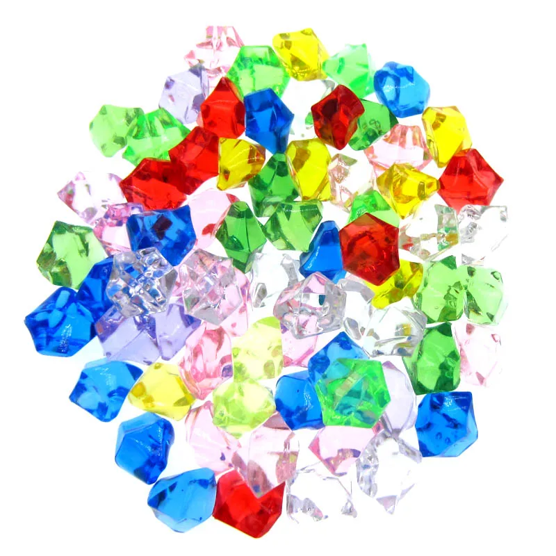 

100Pcs Multicolor acrylic diamond table scatters for wedding party decoration acrylic crystal gems vase filler confetti