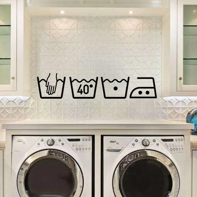 2018 hot Washing Machine Removable Art Vinyl Mural Home Room Decor Wall