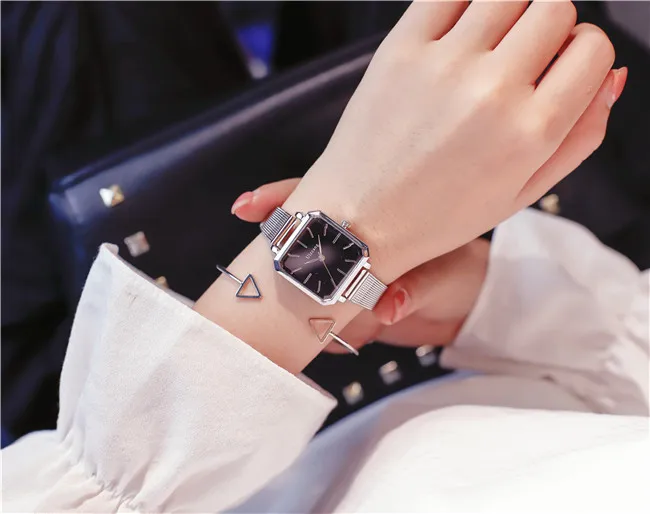 Женские кварцевые часы люксовый бренд кожаный ремешок Женские Простые Стильные наручные часы женские классические квадратные часы Relojes Mujer