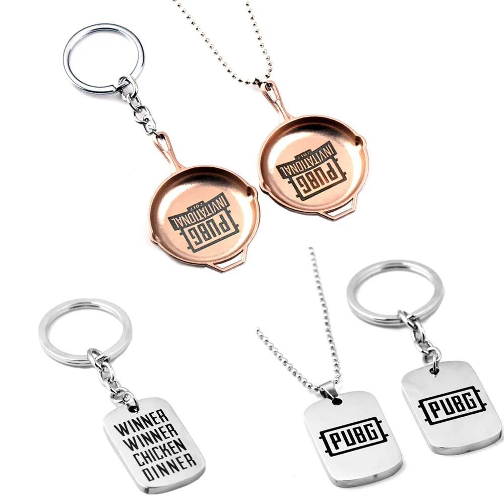 

Game Playerunknown's Battlegrounds Cosplay Costumes Pans Weapon Model Beads PUBG Key Chain Pendant Necklace Keychain