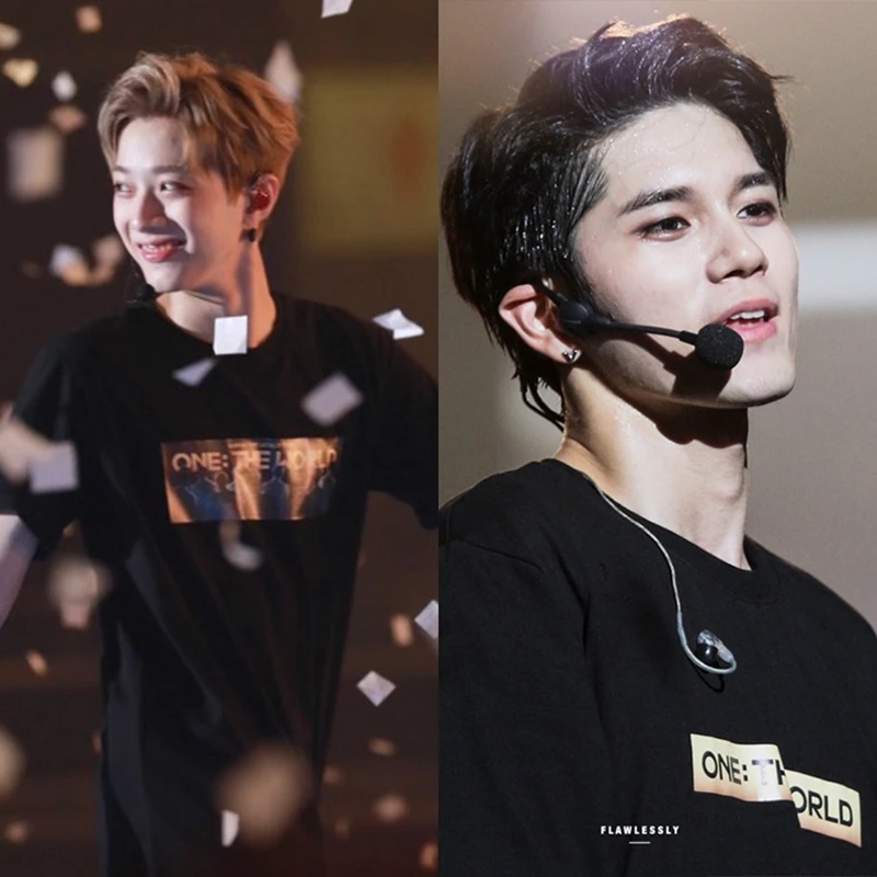 KPOP Wanna One men tshirt ONE THE WORLD Concert Fan Support Short sleeve unisex summer T-shirt causal Tee Tops New (7)