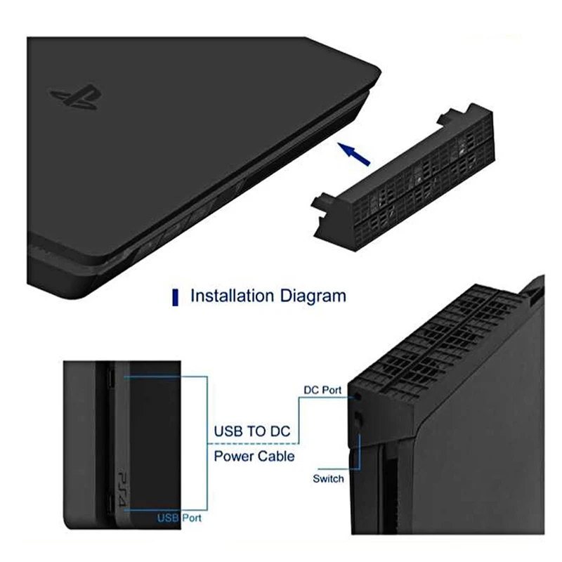 Cooling Fan Heat Exhauster Cooler Temperature Control For PS4 Game Console Slim