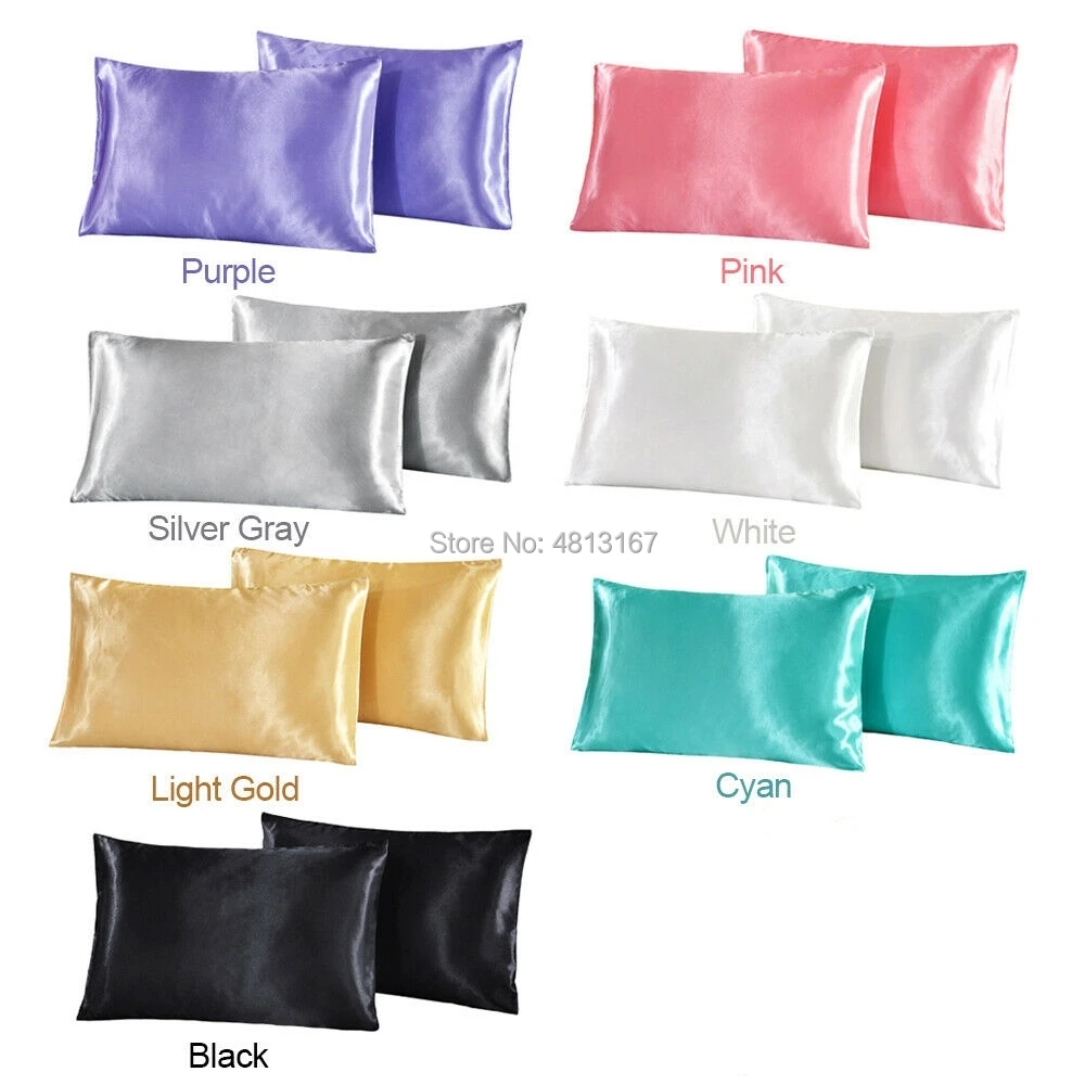 Super Soft Silky Satin Fitted Sheet Mattress Cover Deep Pocket Pillowcases Bed Sheet Set Wrinkle Fa