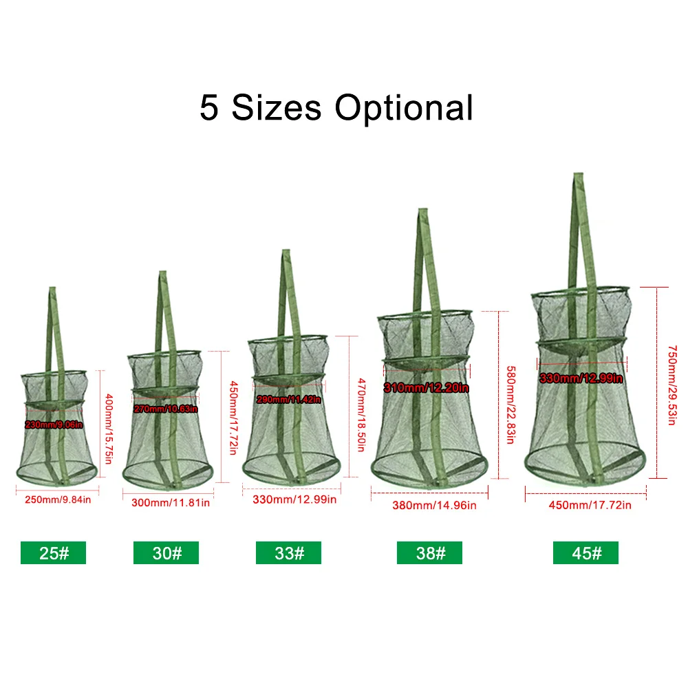 

Folding Fishing Net Cage Fish Trap Quick-drying Collapsible Fishing Basket Creel Fish Tackle Tools Accessories