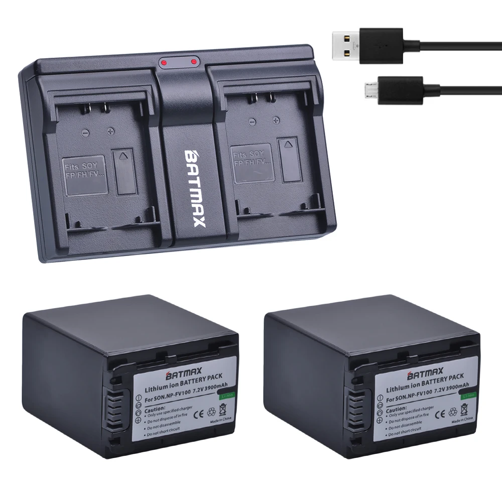 Bateria + Carregador Duplo para Sony Peças Modelo Fv100 np Ios 2 3900mah - Image 2