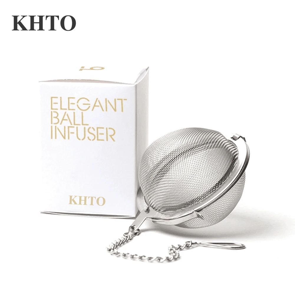 

KHTO 4.5cm Diameter Tea Infuser Stainless Steel Tea Pot Infuser Sphere Mesh Filter Loose Tea Leaves Strainer Handle Tea Ball