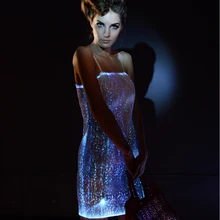 Женское светящееся Повседневное платье Бандажное светодиодное платье для девочек бодикорн vestidos RGB led сексуальное карнавальное платье