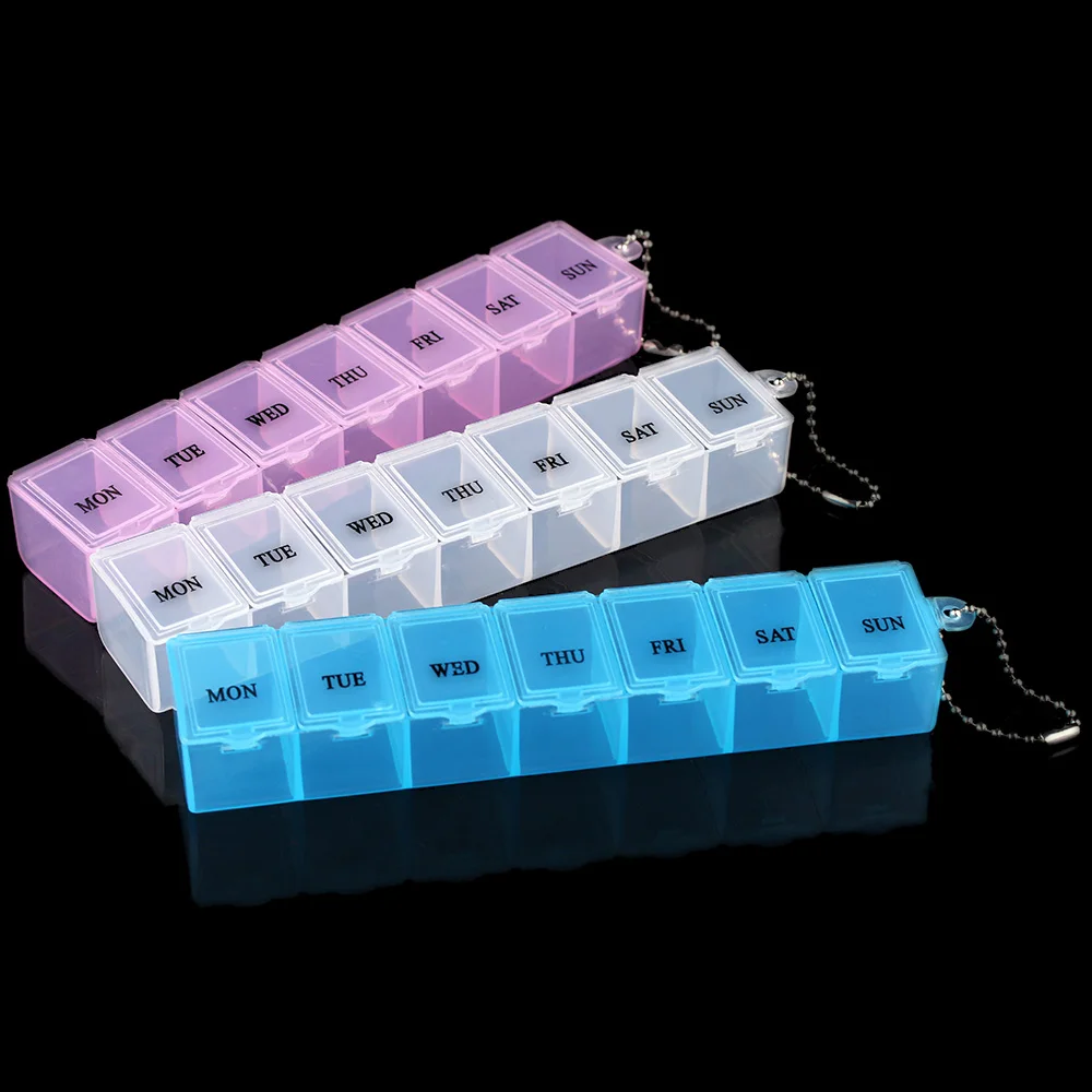 Portable Pill Box Splitter 7 days Travel Medicine Tablet Box Pills