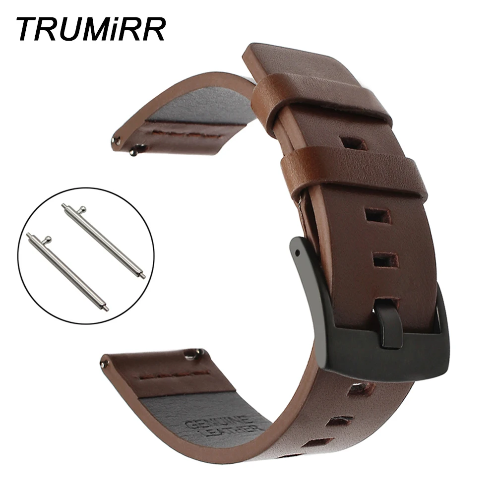Ремешок для часов TRUMiRR из натуральной кожи быстросъемный Suunto 9/Ambit 3