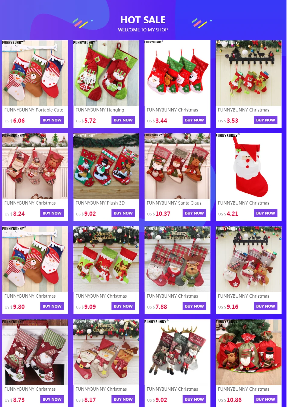 FUNNYBUNNY Рождественский чулок плед носок для Санты Подарочный пакет конфеты мешок дети Декор Рождественская елка Санта Клаус Снеговик
