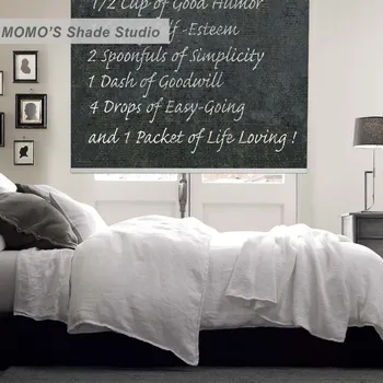 

MOMO Roller Blinds Blackout Design Window Blinds Shades Painting Curtains Roller Shades Thermal Fabric Custom Size, PRB set441