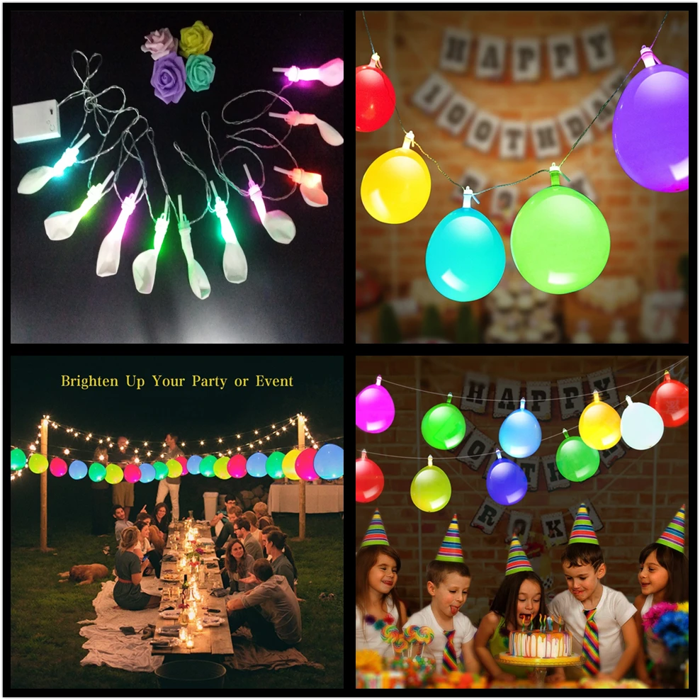zljq white led party balloons string lights birthday supplies