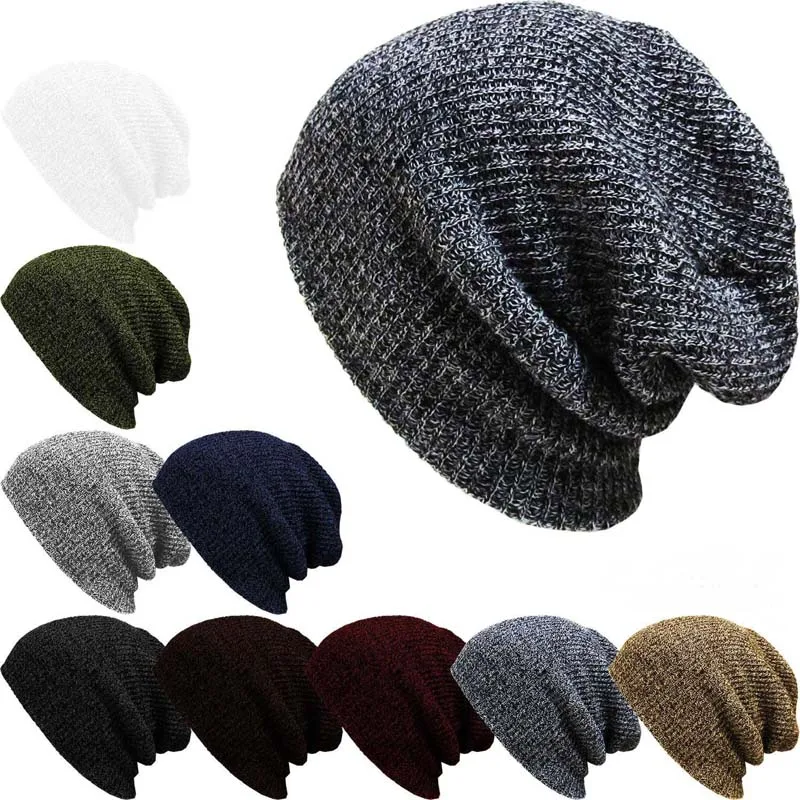 Femmes Femmes Hiver chaud tricot crochet Slouch Baggy Beanie Hat Cap 4 Couleurs