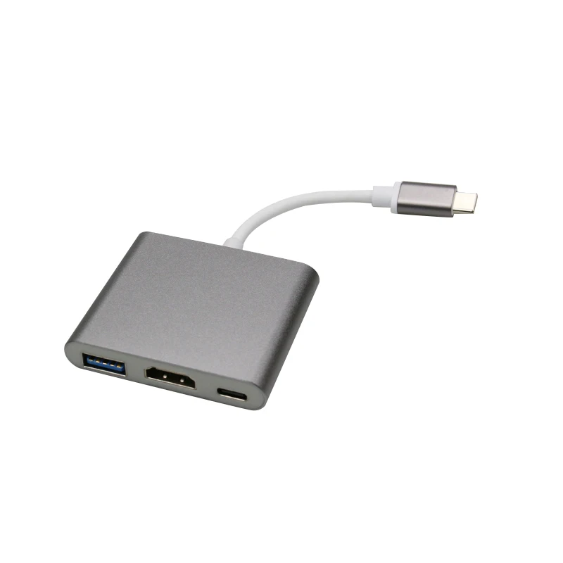 HDMI type-C адаптер для док-станции HD передача для пульта USB-C, ТВ HDMI конвертер адаптер для MacBook Xiaomi ноутбук телефон - Цвет: Gray