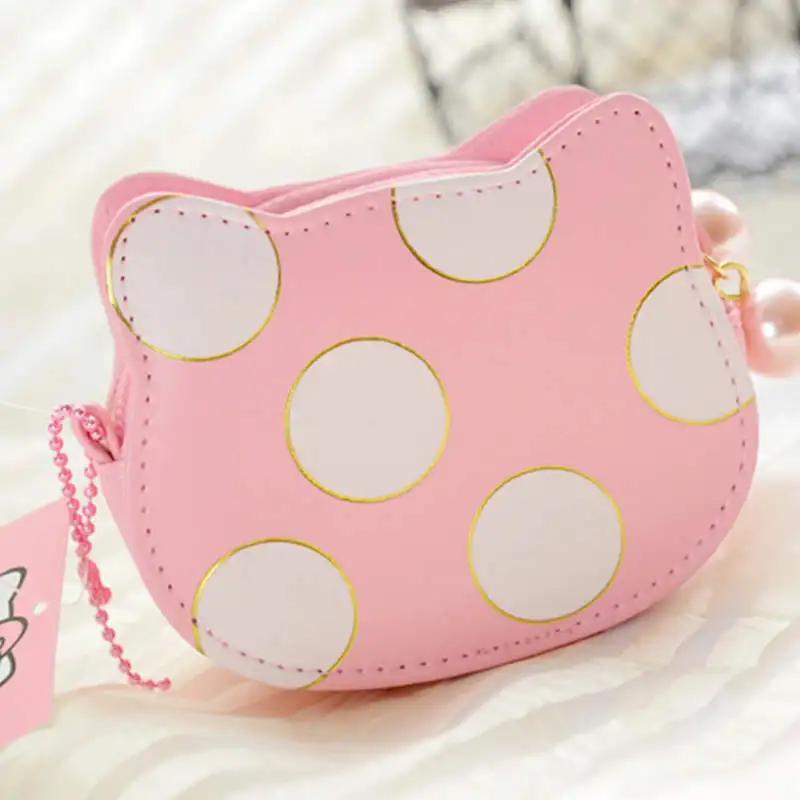 2018 новости Hello Kitty мини милые кошельки с жемчужной молнией и двумя карманами