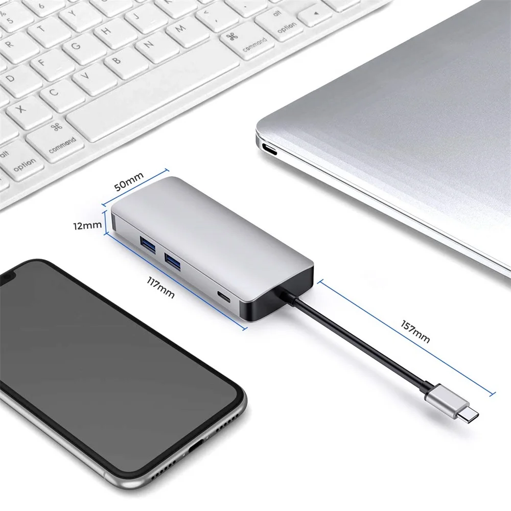 9 портов USB C концентратор тип C до 4K HDMI VGA USB RJ45 SD/TF кардридер Thunderbolt 3 PD адаптер Разъем для Apple iMac Mac Book