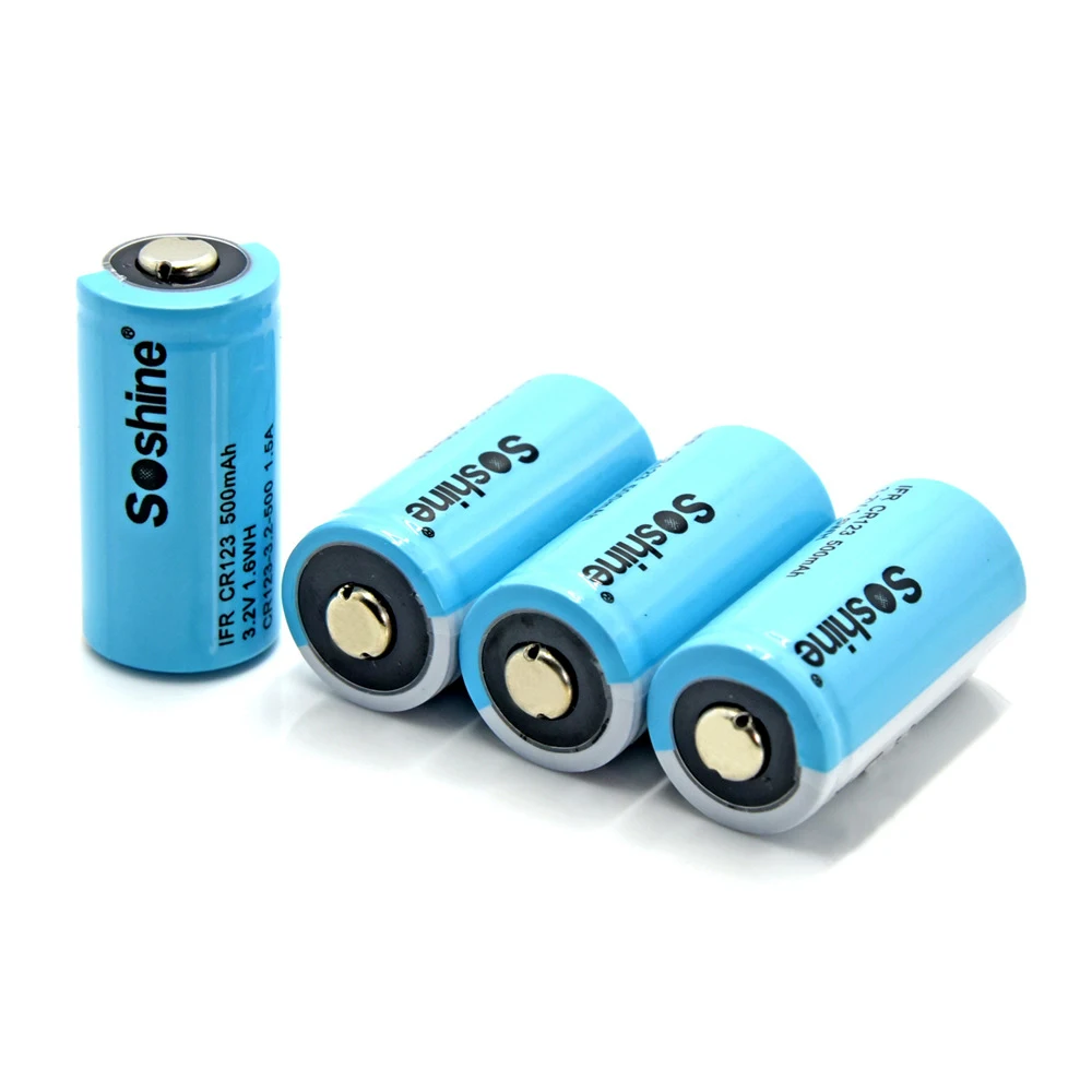 2 pieces Soshine 500mAh RCR123 battery Rechargeable LiFePO4 16340 Battery with protective box 2 pieces Soshine 500mAh RCR123 battery Rechargeable LiFePO4 16340 Battery with protective box