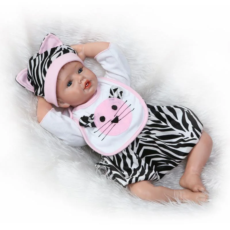 

55cm Doll Reborn Silicone reborn baby dolls Realistic Vinyl Girl Baby Doll Gifts Kid's Toys Baby Accompany Enlightenment Toys