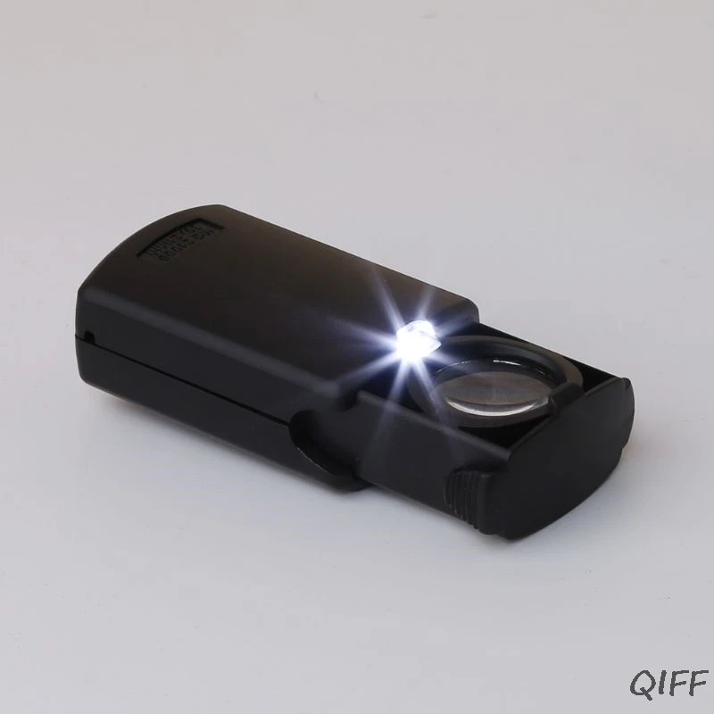 

10X LED Folding Magnifier Mini Pocket Microscope Pull Type Jewelry Reading Loupe Mar28