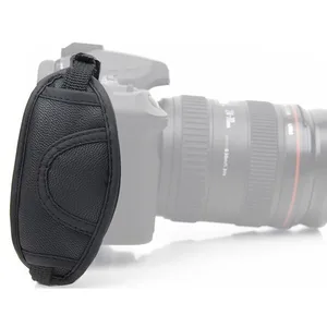 Кожаный ремешок на запястье для DSLR-камер подходит для Nikon Canon (черный)