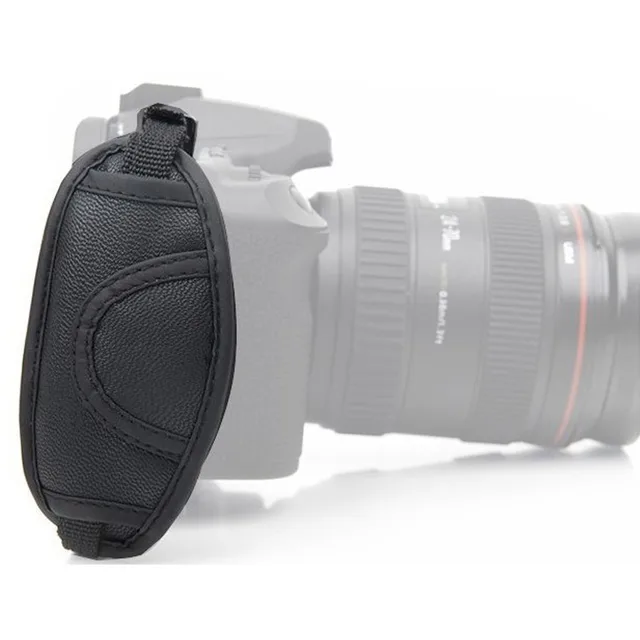 Leather Hand Grip Wrist Strap for DSLR Cameras Suitable for Nikon Canon(Black) 1
