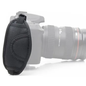 니콘 캐논 (블랙) 에 적합한 dslr 카메라 용 가죽 손잡이 손목 스트랩