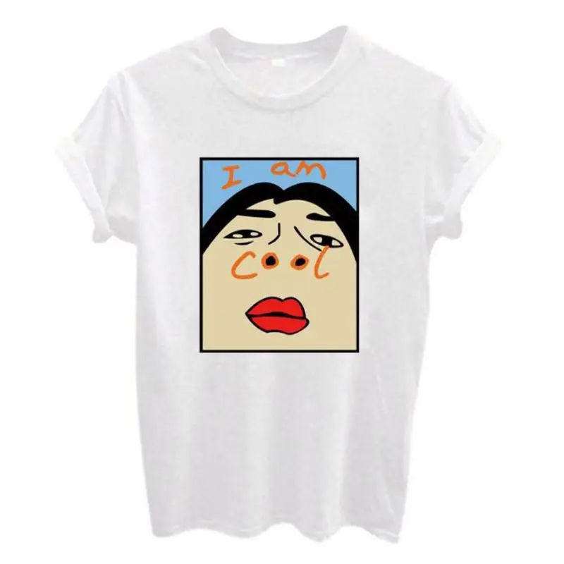 

2019 NEW 1PC Funny Letter Print T-Shirt Fashion Women Summer Short Sleeve Female Popular Loose Pullover Tops