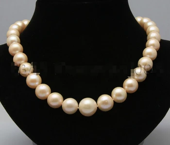 

fast 2015 fashion lovely11-13mm pink freshater real pearl necklace clasp 17" (A0322)