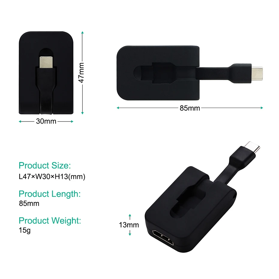 USB Type-C HDMI Adapter 4K Ultra HD USB C HDMI Converter Male to Female for MacBook Samsung Galaxy S8 Huawei Mate10 USB-C HDMI (6)