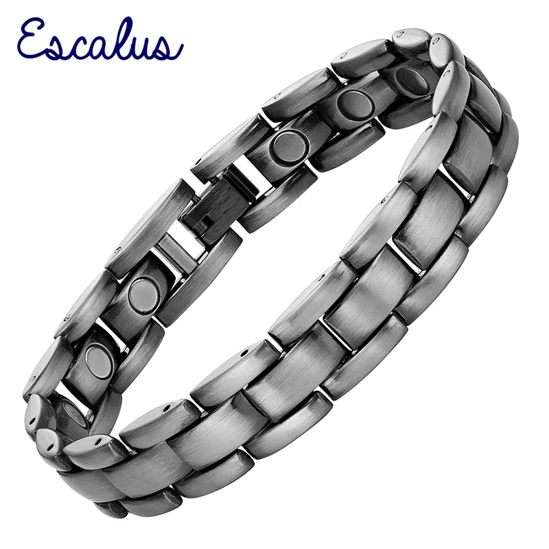 

Escalus Trendy Antique Silver Color Magnetic Bracelet For Men Style 16pcs Magnets Charm Bracelets Jewelry Gift Wristband