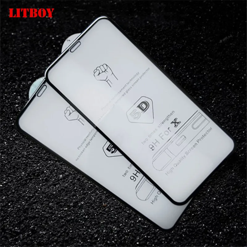  5D Volle Abdeckung Screen Protector Gehärtetem Glas Für iPhone 6 6 S 7 Plus XS XR XS Max Schutz Gla