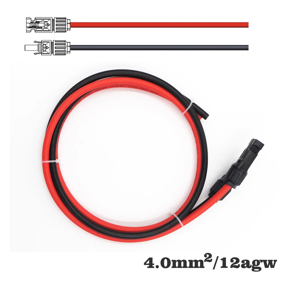 12AWG 4mm2 30/15/9/6/3/1ft MC4 разъем расширения подключения ветка черный параллельно серии продлить кабель для подключения к сети