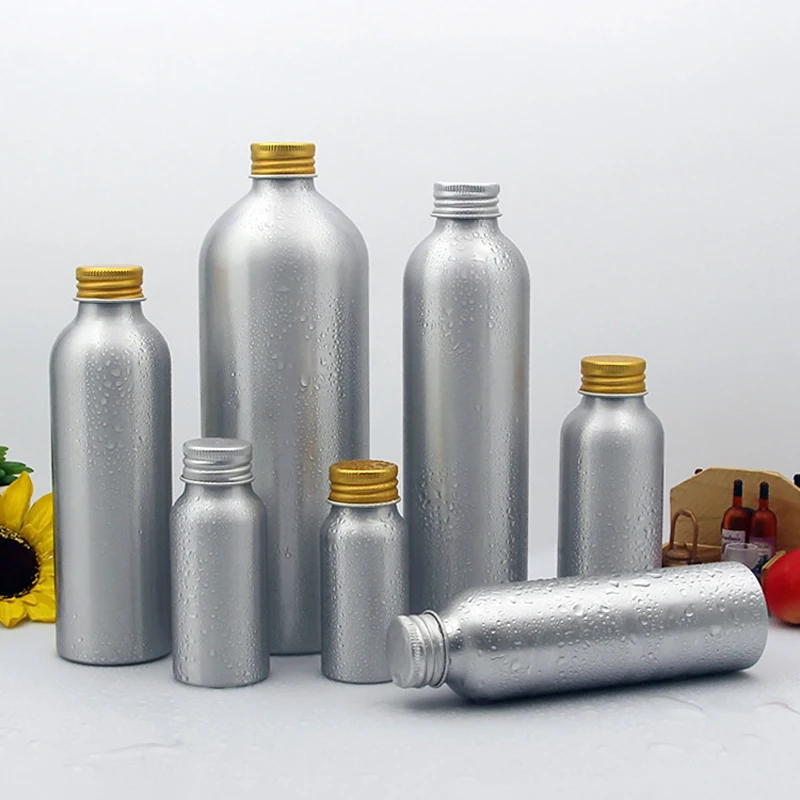 

10 x Empty Aluminum Refillable Bottles Pot with Aluminum Screw Lid Caps 30ML 40ML 50ML 100ML 120ML 150ML Empty Water Containers